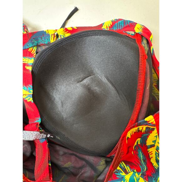 Torrid Red Palm Tropical Print Retro Wireless Ruched Bikini Top & Bottom Set 5X - Picture 9 of 13